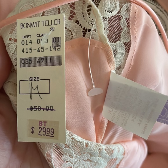 Vintage pretty in pink 100% silk lingerie slip dress and rob size medium - Picture 3 of 5